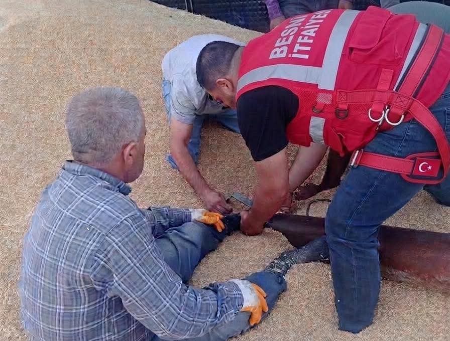 Besni’de helezon makinesine ayağı sıkışan kişi yaralandı